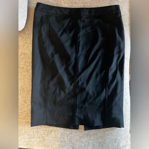 Christian Dior Vintage 90s Ready to Wear Black Twill Skirt w/ Silk Lining 10 US